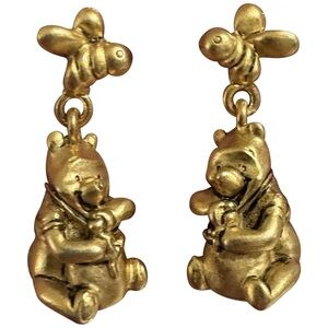 Gold Winnie the Pooh Earrings